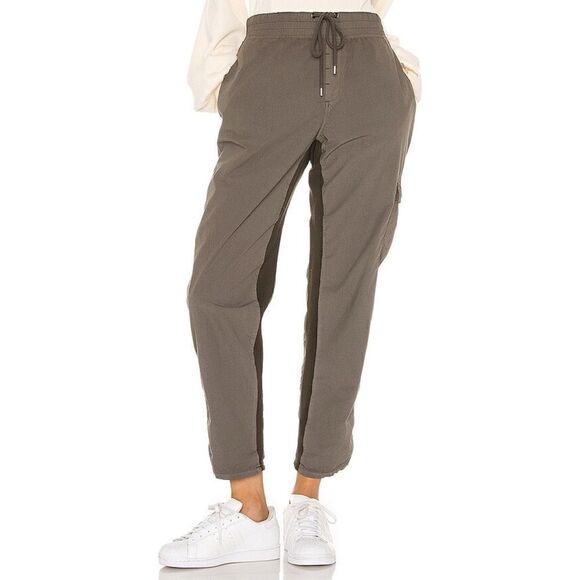 James Perse Pants - James Perse Mixed Media Parachute Pant in Artillery